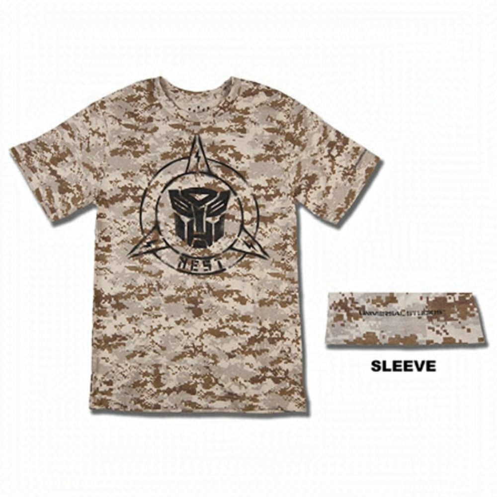 𝅺transformers Universal Studios Camo NEST T-Shirt Size Medium